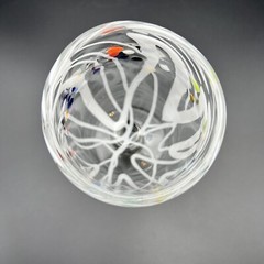 RARE James Moody Signed Handmade Hand Blown Colorful Art Glass Tumbler Goblet 7”
