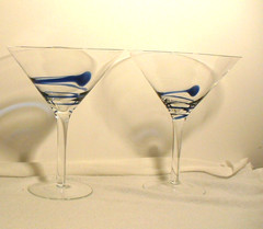 Block Blue Manet 7 1/4″ Martini Glasses – 2