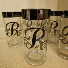 Set of 6 Vintage Dorothy Thorpe Monogram “R” Drinking Glasses