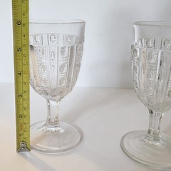 EAPG Bellaire Goblet Glasses Water Wine Panelled Long Jewels Set of 2 circa 1889