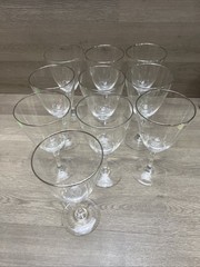Set of 10 Vintage Lenox Montclair Platinum Crystal Water Goblets/Glasses 7″ Good