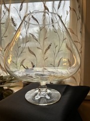 Graceful, Large Hand Blown Crystal Glass Brandy Snifter~Tip Jar~Centerpiece