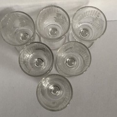 Ripley Greek Clear Antique EAPG Glasses Diagonal Band Fan 2 Oz 1980’s Set of 6