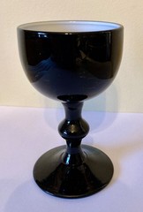 Vintage Carlo Moretti Italy Black and White Cased Glass Stemware 4.25″