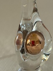 Vintage MCM Jozef Stanik Zlata Zuzana Amber Champagne Coupes Gold Ball Set of 4
