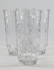 Vintage Libbey Crisa Juice Glasses Dimpled Dots Octagonal Base 5″ Tall Set of 4