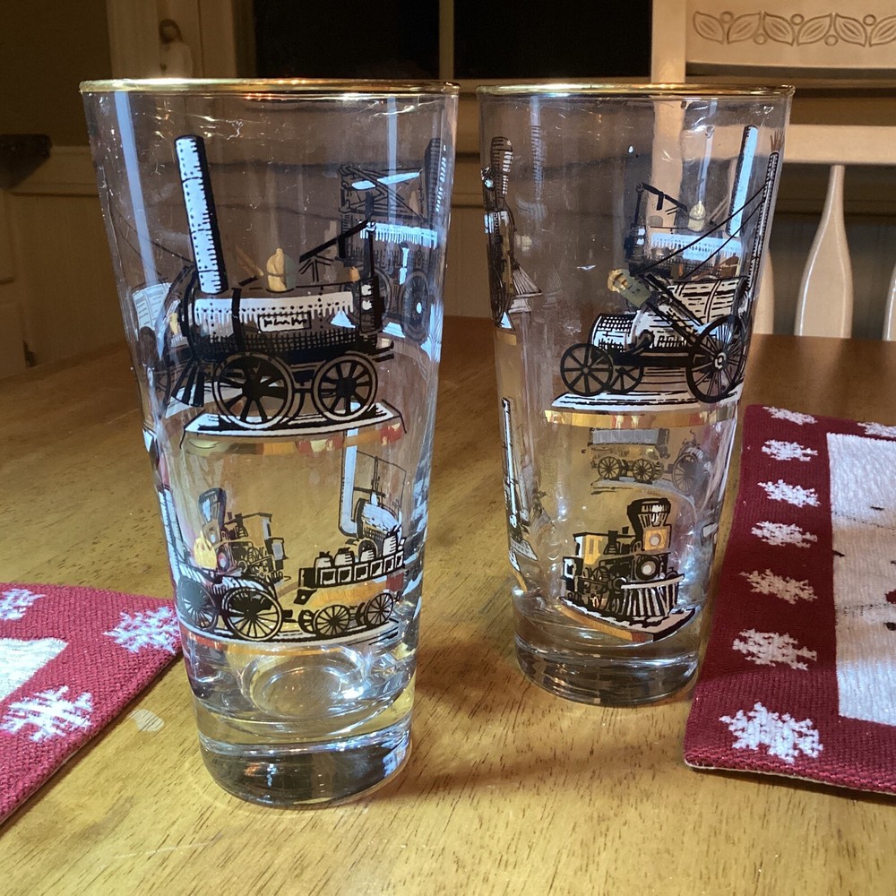 Locomotive Tall Tumblers by Libbey -2