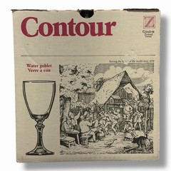 Zodax Contour Wine Goblets Set of 4 Vintage Clear Glassware Made In Germany