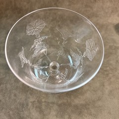 Dorflinger No 700 Morning Glory Etch Low Sherbet Stem Circa 1910 Crystal glass