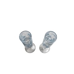Walmart Bunny C226-72498 2 Champagne Flutes Blue Rabbit Print Spring