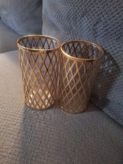 2 Imperial Glasses Sekai Ichi DIAMOND Highball Tumbler Glass 22k Gold MCM