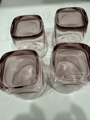 Vintage Libbey Imperial Plum Lowball Glasses Set Of 4