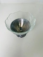 Set Of 5 1940’s Macbeth Evans American Sweet Heart Parfait Glasses Metal & Glass