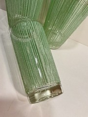 Vintage Set of 3 Georges Briard GREEN Icicle Tumbler Glasses