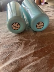 Set of 2 Vintage Portieux Vallerysthal Blue Opaline Tumblers Original Label