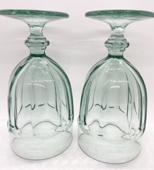 LIBBEY DURATUFF GIBRALTAR SPANISH GREEN ICE TEA WATER GLASS GOBLET SET OF 2 USA