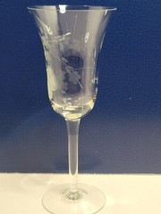 5 – Vintage Clear Floral & Butterfly Etched Wine Glasses
