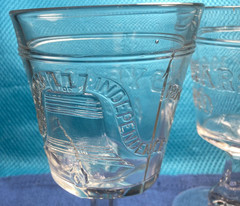 c.1875 100 YEAR CENTENIAL Adams Glass «LIBERTY BELL» Goblet 6 1/8″ 4th of JULY