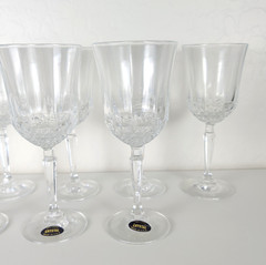 Set 8 Wine Glasses 24% Lead Crystal Goblets Stemware Barware 8″ USA