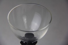 2 CAMBRIDGE Glass Company Ebony Black Statuesque Nude Stem Cocktail Wine Glasses