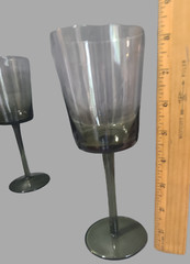 Vintage Set of Four Libbey Wine Water Goblets Two-Tone Gray & Green 8» High S10