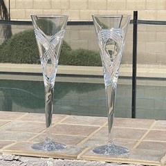 2 Waterford Crystal Toasting Flutes 100th Anniversary Times Square 2010 Courage