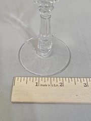 Vintage Unmarked Etched Floral Champagne Glasses Set Of 4 Clear Column Stem