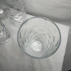 Set of 4 Vintage Libbey Glassware Drinking Glasses Optic Coin Dot Bubble Tumbler