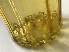 Vintag BLENKO? Amber Bubble Glass Tumbler Handblown Swirl Rough Pontil