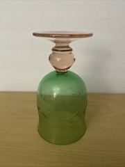 Replacement Vintage Pfaltzgraff Napoli Pink Green Goblet Etched 16 Oz. /Glass