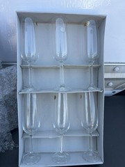 Vintage Bohemia Crystal Isabelle Champagne Flute Glasses Set 6 Clear 180ml