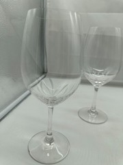 Princess House 6430 Vignette Clear Cut Crystal Wine Glasses Cut Smooth Stem Set4