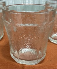 Recollection Clear By Indiana Glass Set3 On theRocks@1979-2000 Scroll Design USA