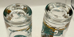 Libbey Southern Comfort Turquoise & Gold High Ball Glasses – 12 oz. (2)