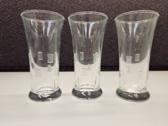 Set Of 3 Vintage Libby Windsor 4.5″ Beer Glasses W/ Etched Hour Glass Design