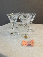 Vintage Moser Crystal Cordial/Liqueur Glasses – Set of 6 – Cromwell Pattern – NO