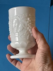 Vintage Imperial Glass Milk Glass Juice Cup Grape Tumbler