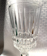 FOSTORIA HERITAGE PAIR OF WATER GLASSES CLEAR CRYSTAL AMERICAN HEX FOOT