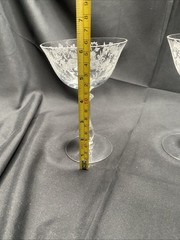 Vinyage Tiffin June Night Etched Crystal Champagne Coupe Cocktail Glasses Set/2