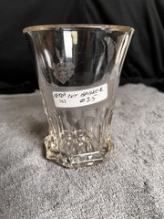 Antique 1850’s Cut Glass Beaker Reactive 365 Nm Glows Heavy