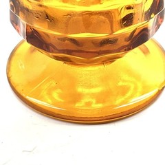 VTG~Indiana Whitehall~Cubist Colony Amber/Gold~Footed Iced Tea Glass~14oz. 6″