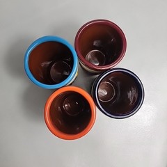 4 Talavera Mexican Pottery Big Double Shot Glasses Party Time 2oz