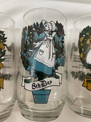 Vintage Indiana Glass 12 Days of Christmas Drinking Tumblers Set Mint Condition