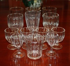 EAPG Falmouth Straight Huber Mixed Lot of 13 Vintage Goblets Various Sizes