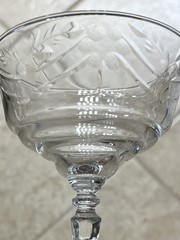 Lot Of 8 Rock Sharpe ARCTIC ROSE Crystal Wine Champagne Cordial Glasses VTG MCM