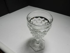 Fostoria American Water Goblet Clear #2056 6 7/8″ T ca 1915-1982
