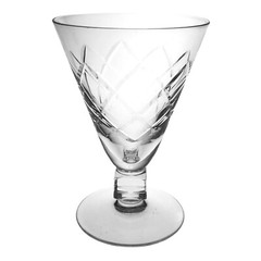 Doyen Red Wine Glass Prince Charles Cube Stem V Shape Vintage