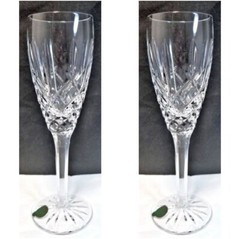 WATERFORD Araglin Champagne Flute Two 2 Flutes Boxed with tag # 1058127