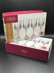 Vintage 2 Sets Of 4 Cristal D’Arques Longchamp 2 oz Cordial Glasses w/orig Boxes