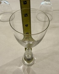 4pc Holmegaard Princess White Wine Glasses 5.5” Denmark Air Bubble Stem Vintage